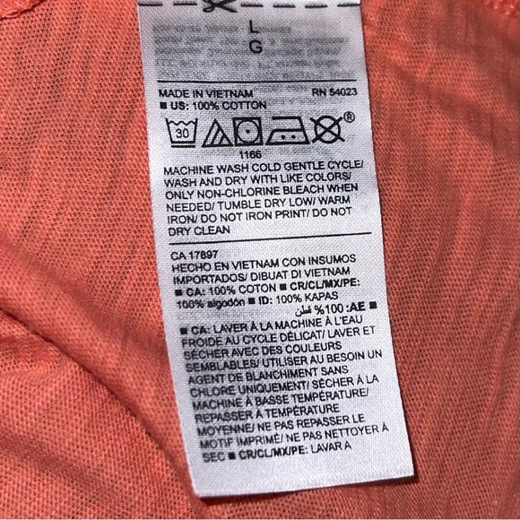 NWT Old Navy Coral Orange V Neck Knit Shirt Sz L - Picture 8 of 8